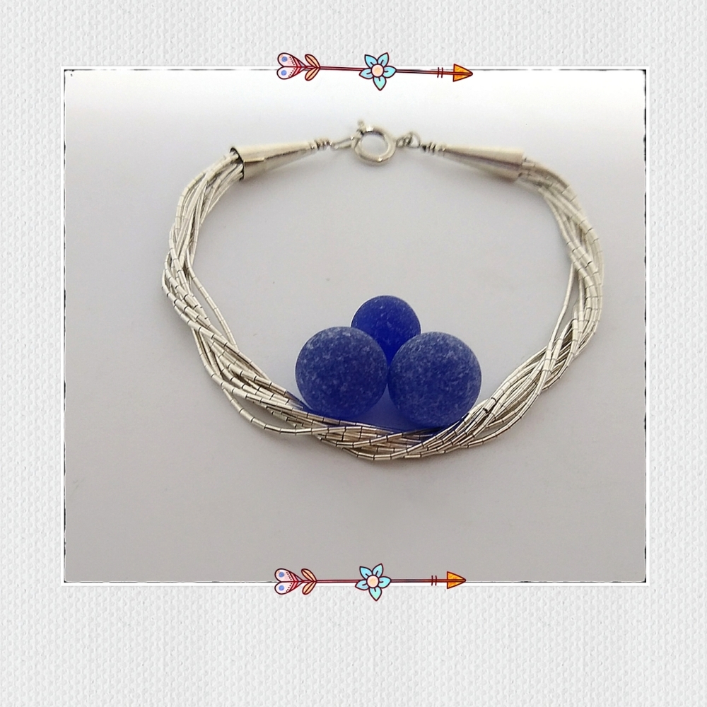 Vintage Southwest Liquid Silver 10 Strand Bracelet